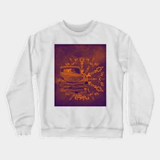 Abstract rusty car in purple and orange Crewneck Sweatshirt